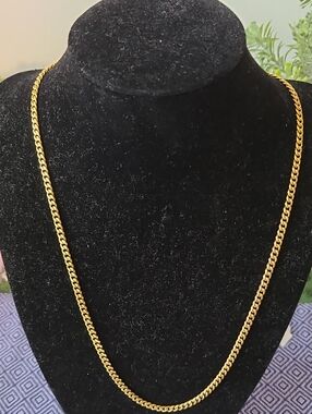 Classic Gold-Tone over Brass Cuban Link Chain Necklace